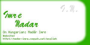 imre madar business card